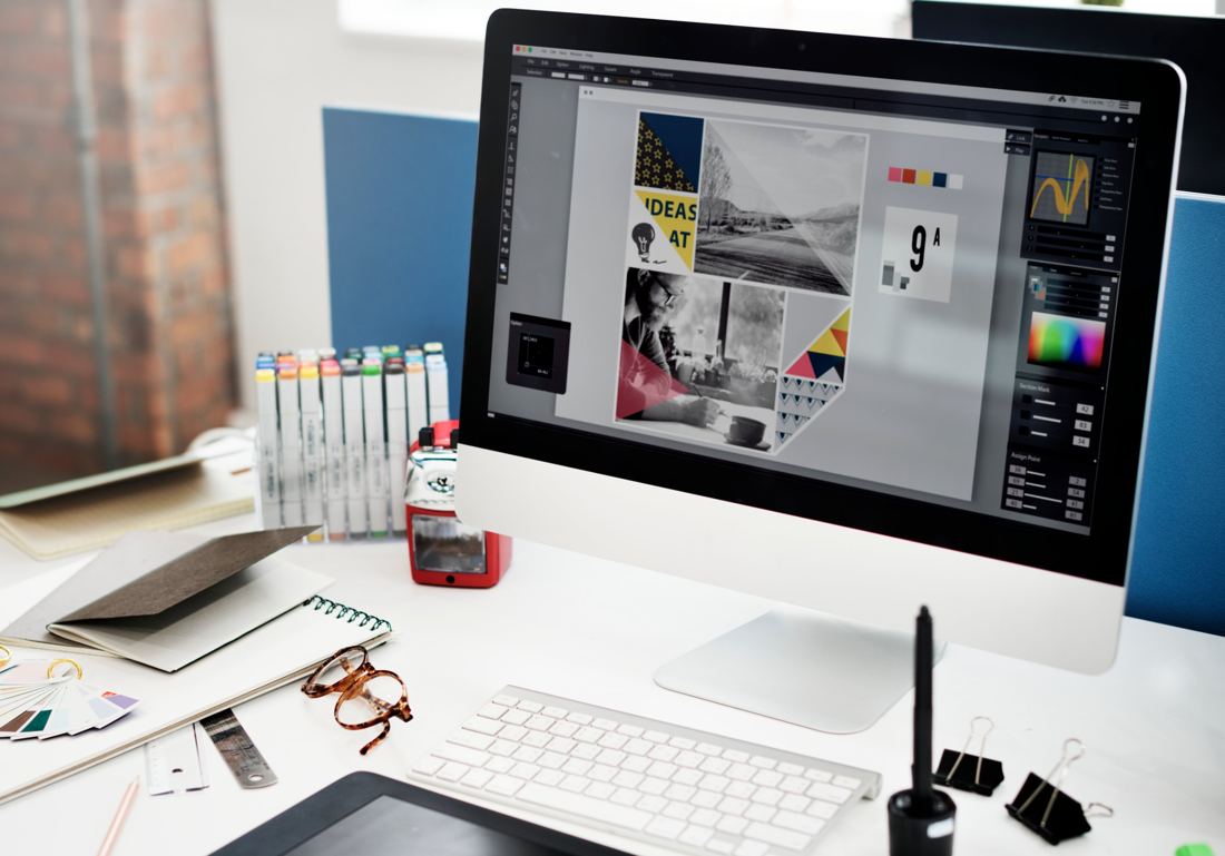 Poste de travail d'un graphiste